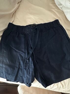 Banana Republic Navy High-Waist Drawstring linen Women's Shorts XS